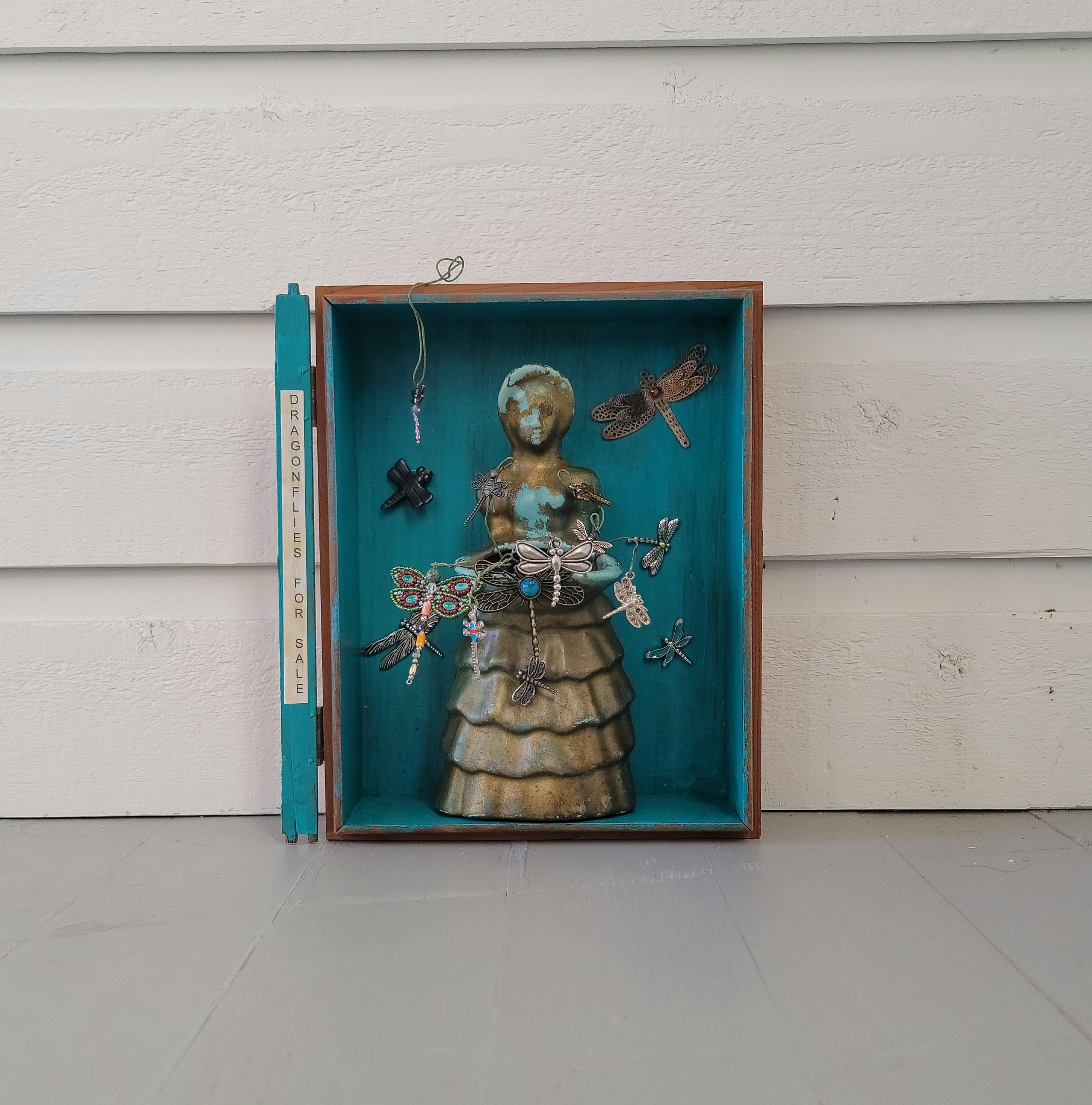 Dragonflies For Sale Blue Cigar Box Diorama Found Objects Westside